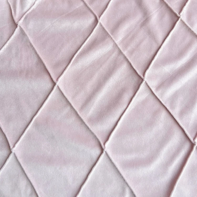 Allık Pembe Elmas CNC Kapitone Hollanda Kadife Döşemelik Kumaş